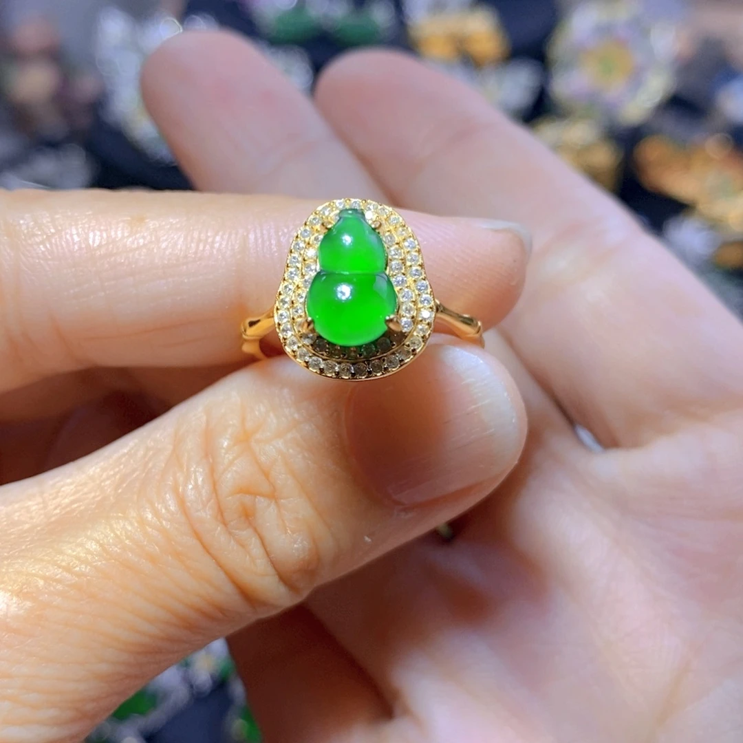 翡翠耳钉银S925镶嵌天然翡翠