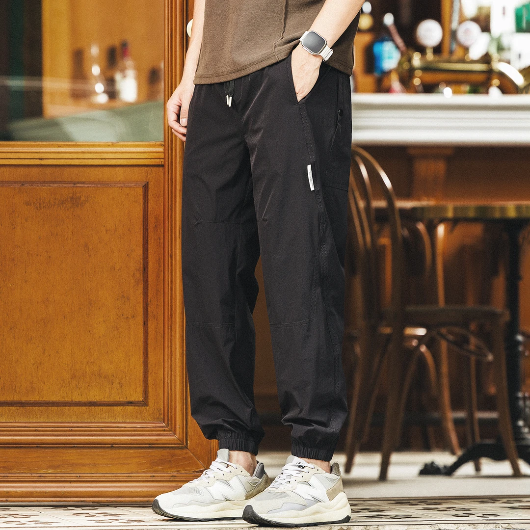 格蓝鹿高端美式户外束脚速冲锋裤男士夏季薄款宽松运动工装休闲裤