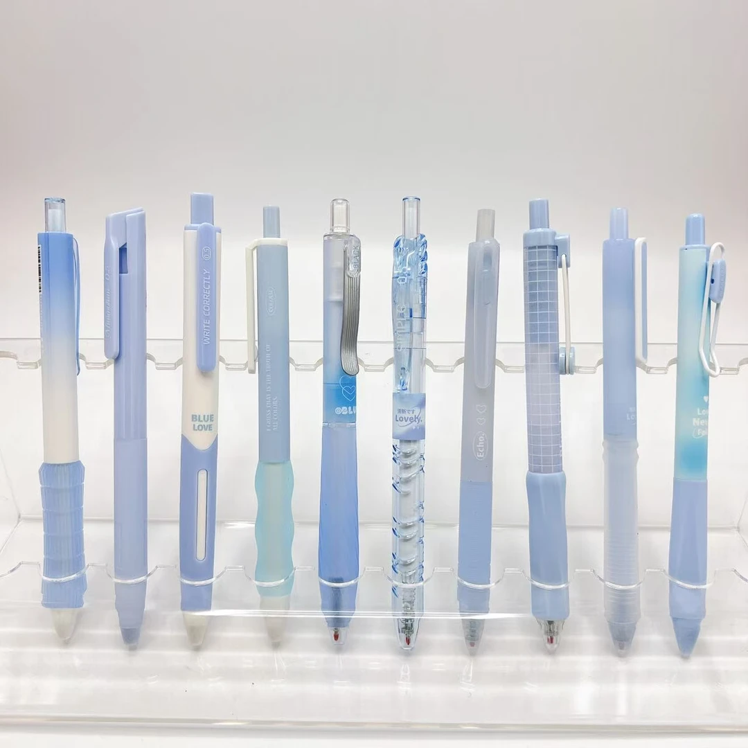 【黑墨/10支】 浅蓝杆,咔巴熊刷题笔体验组-掉封蜡不售后!慎拍!