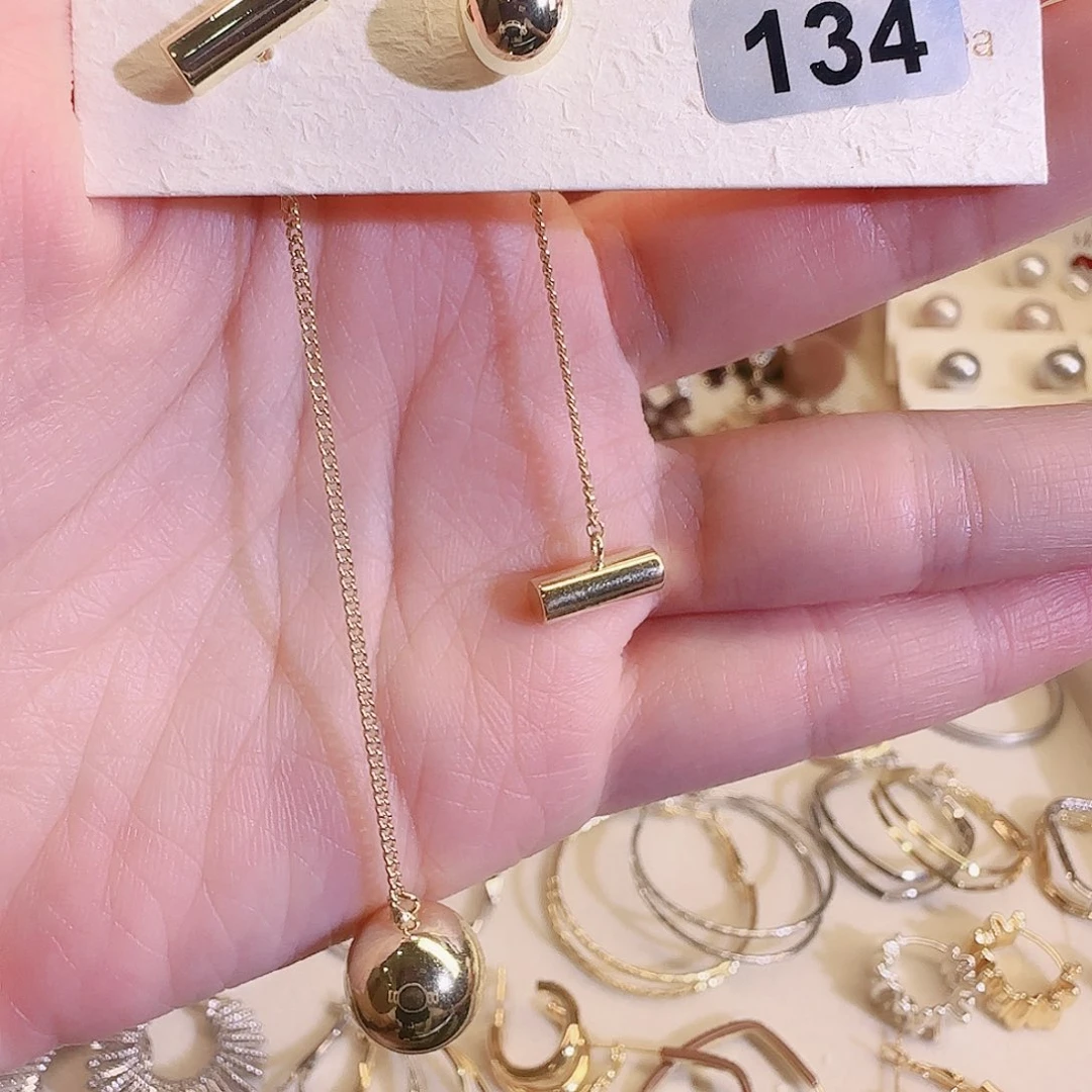仿珍珠铜合金925银耳钉