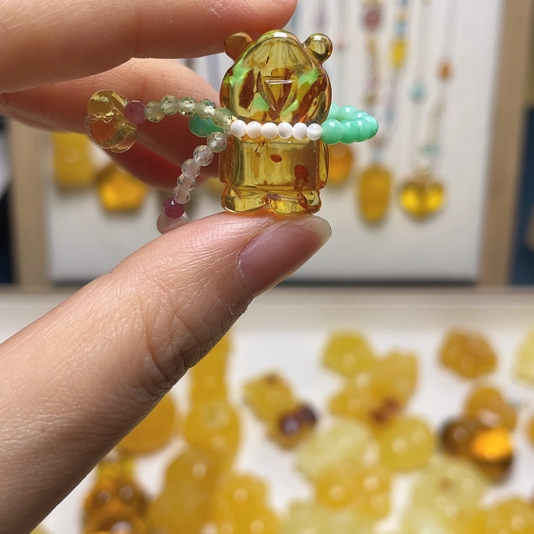 琥珀未镶嵌裸石琥珀戒指