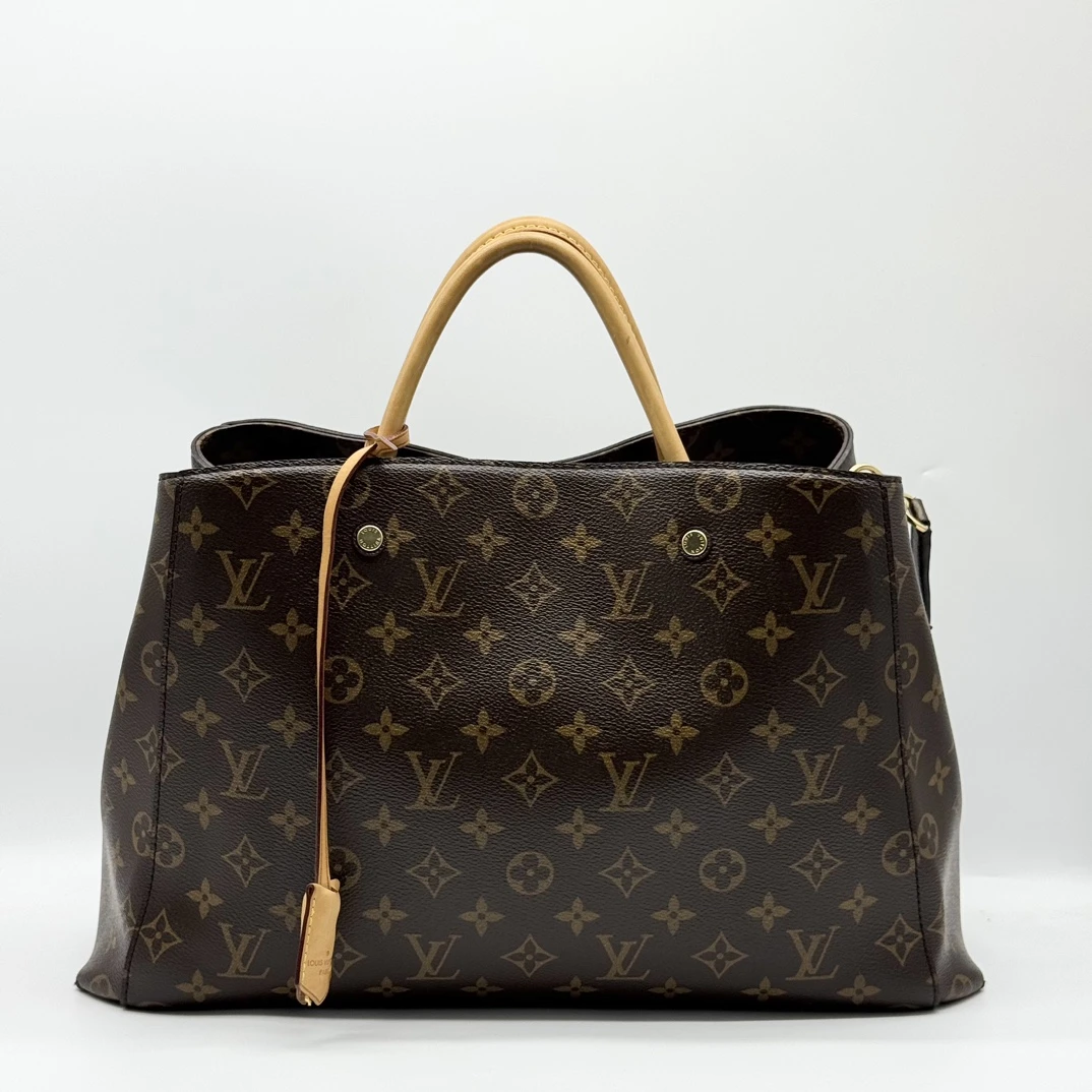 95新 LouisVuitton/路易威登 老花 蒙田 大号 手提 单肩 斜挎包