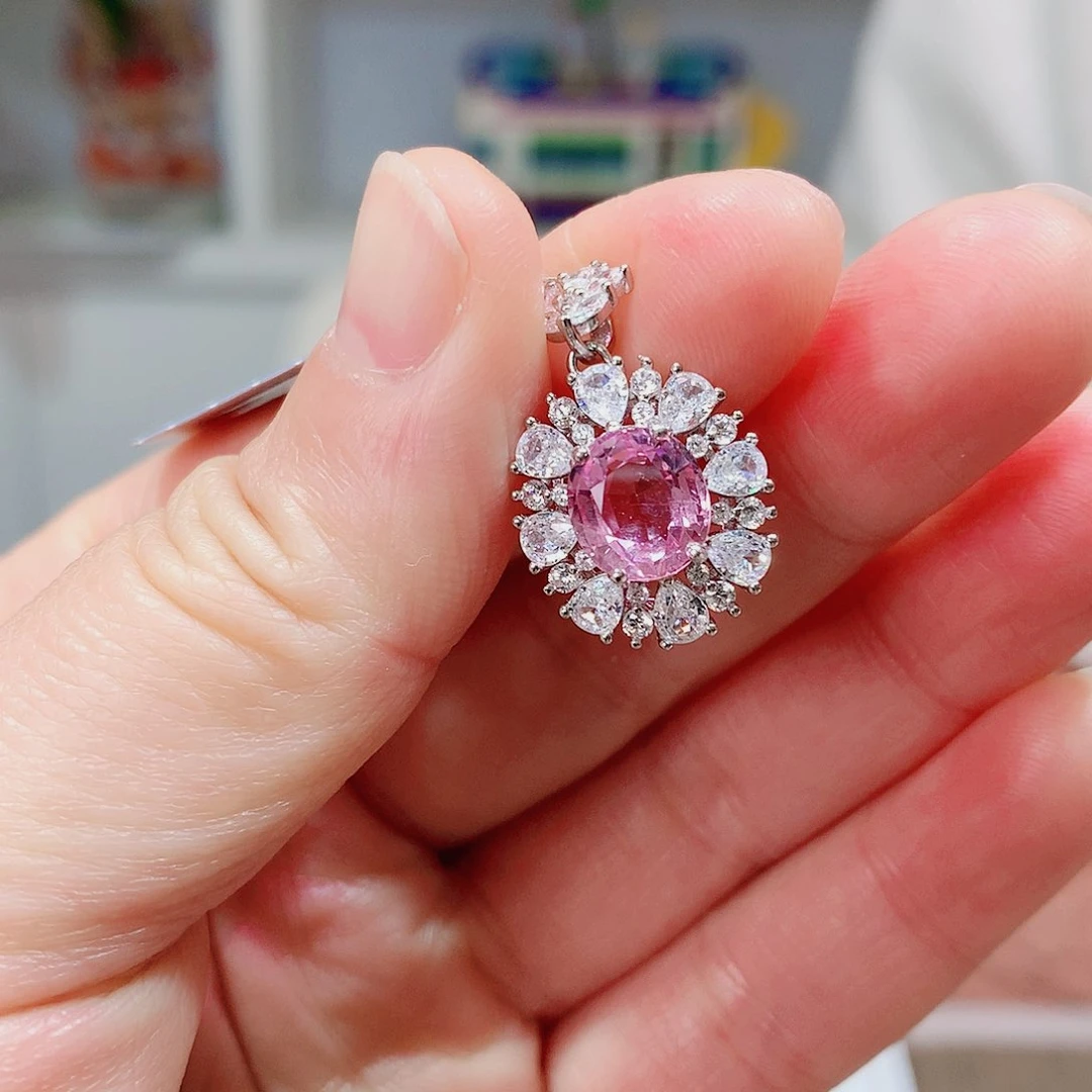 碧玺颈饰银S925镶嵌吊坠超美