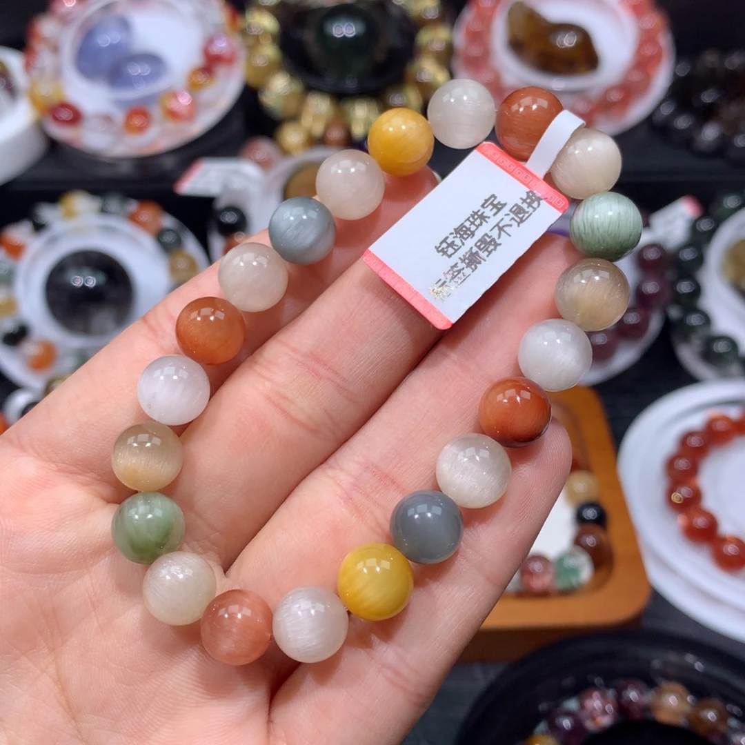 水晶手串未镶嵌彩兔毛9mm