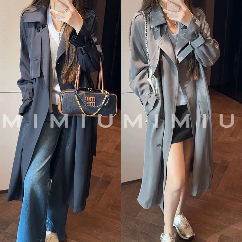 【mimius】肉肉 慵懒老钱感高智松弛大翻领风衣外套 G08079