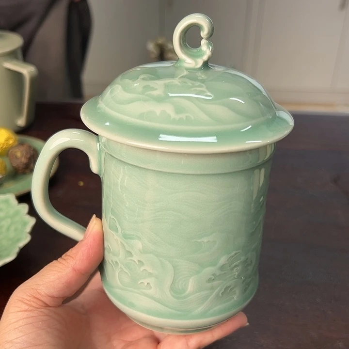 龙泉云间青瓷小米茶器