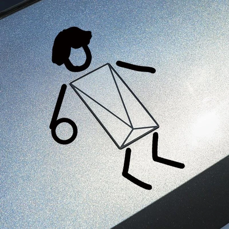 IKUN车贴适用于阿维塔11改装12车尾个性搞笑小黑子专属车标贴07