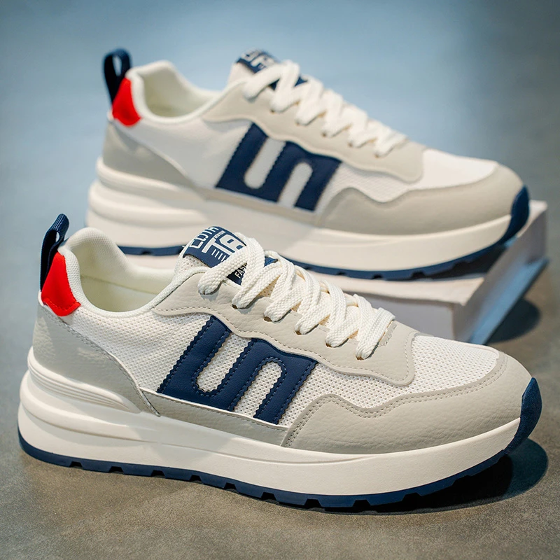 爆款男鞋2025夏季轻便网面透气百搭休闲运动鞋男士跑步学生老爹鞋