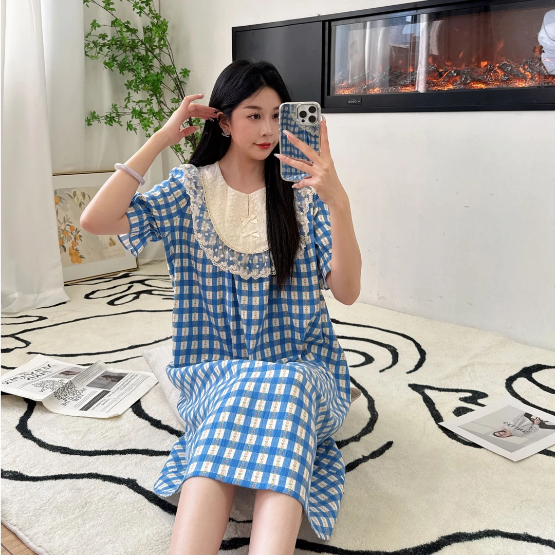 2025新款爆款睡裙女公主风短袖碎花夏季薄款甜美可爱可外穿家居服