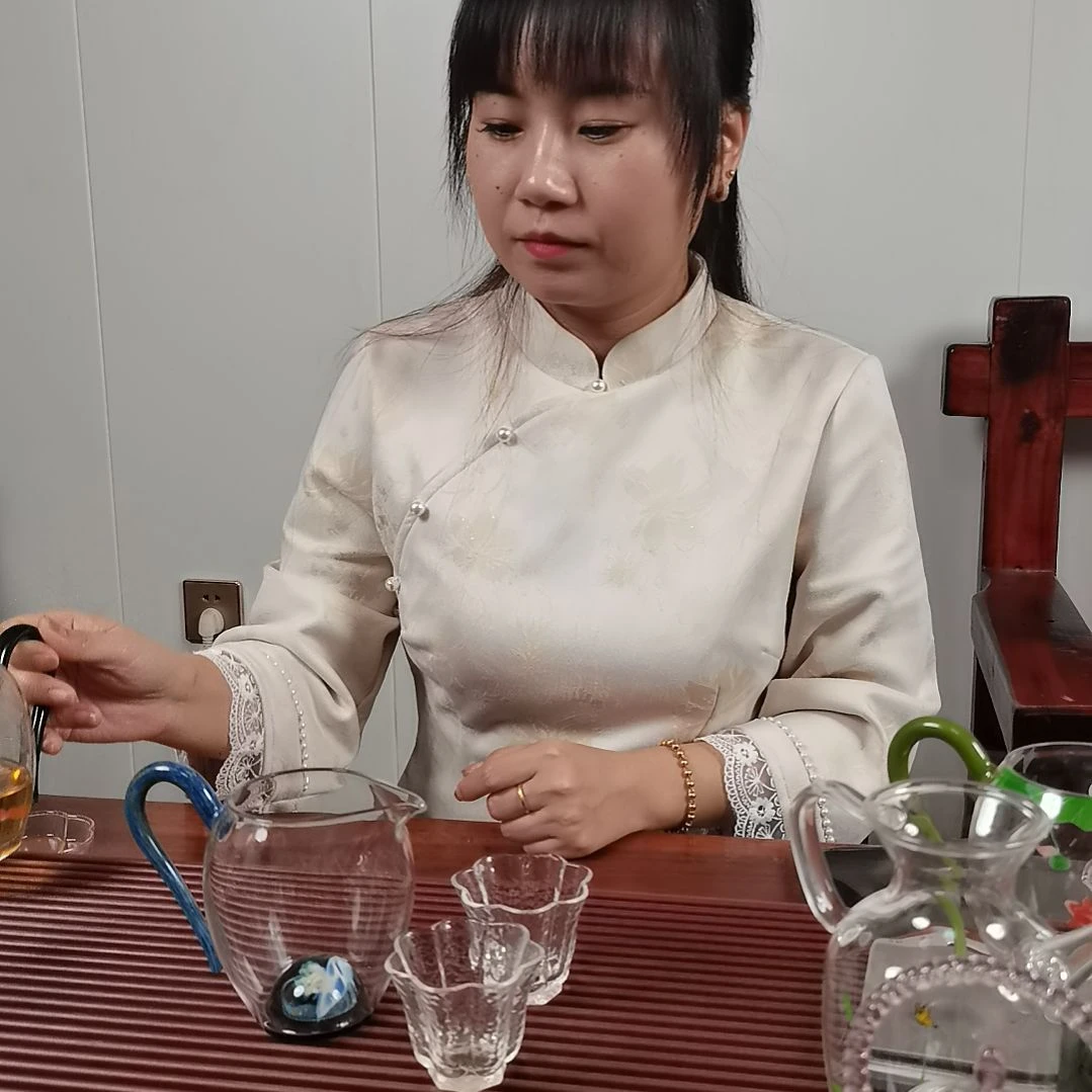 手柄款高硼硅玻璃星空水母公杯配两支小杯