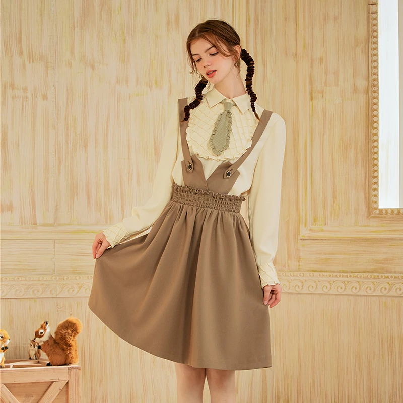 DD+迪迪加气质女生甜美可爱背带半身裙DD214M60591