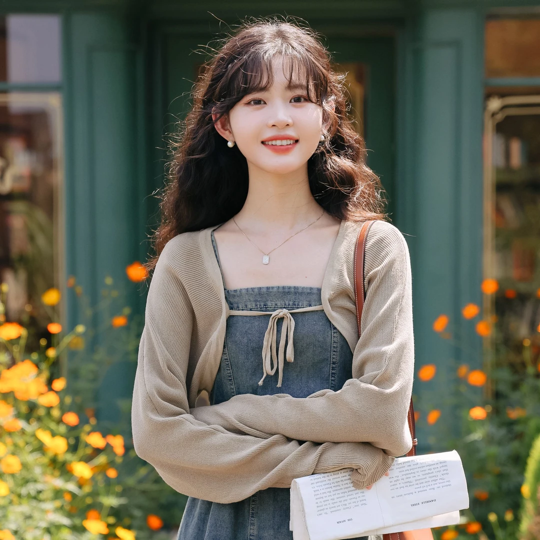 【吊带裙+开衫 真两件套】复古针织衫女2024新款设计感坎肩百搭套装