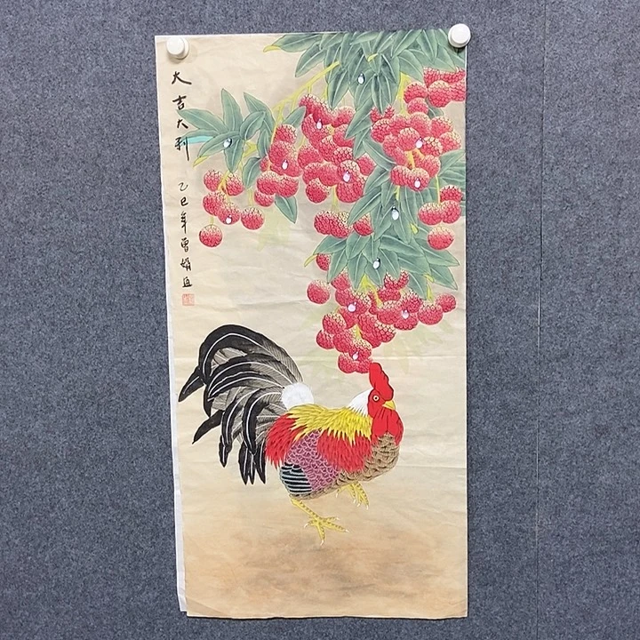 国画三尺工笔花鸟一幅