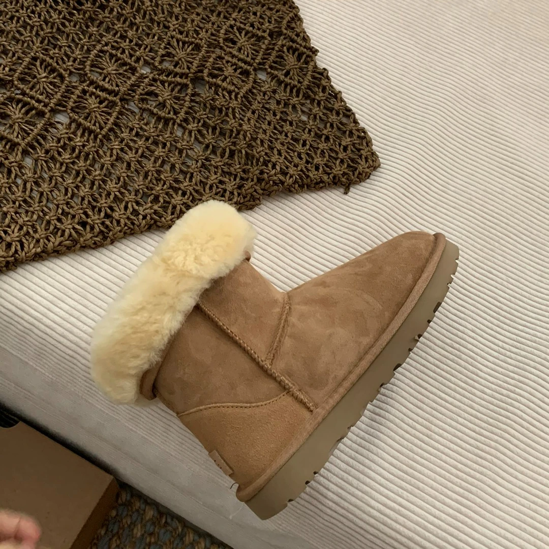 桑坡纯原2025新款冬季高筒经典款雪地靴爆款男女保暖靴羊皮毛一体