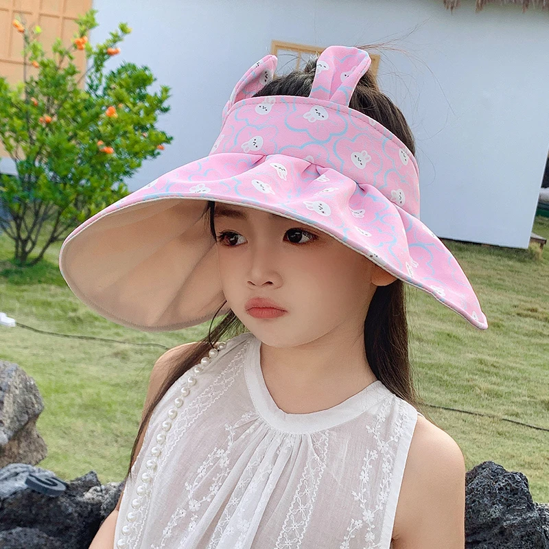 P84901AY儿童空顶防晒帽2024夏季新款卡通遮阳帽防紫外线太阳帽子