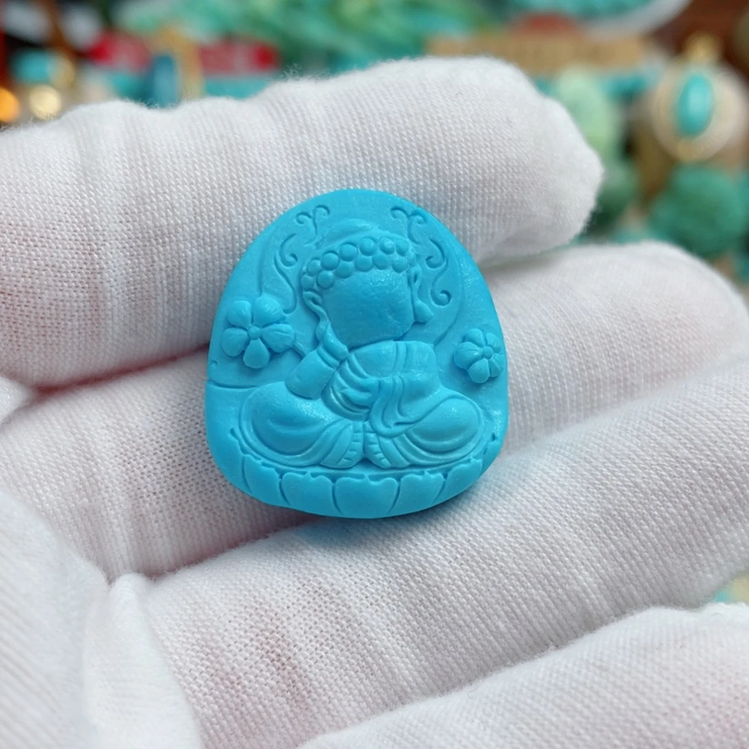 未镶嵌绿松石珠宝奇石皇家蓝无相佛