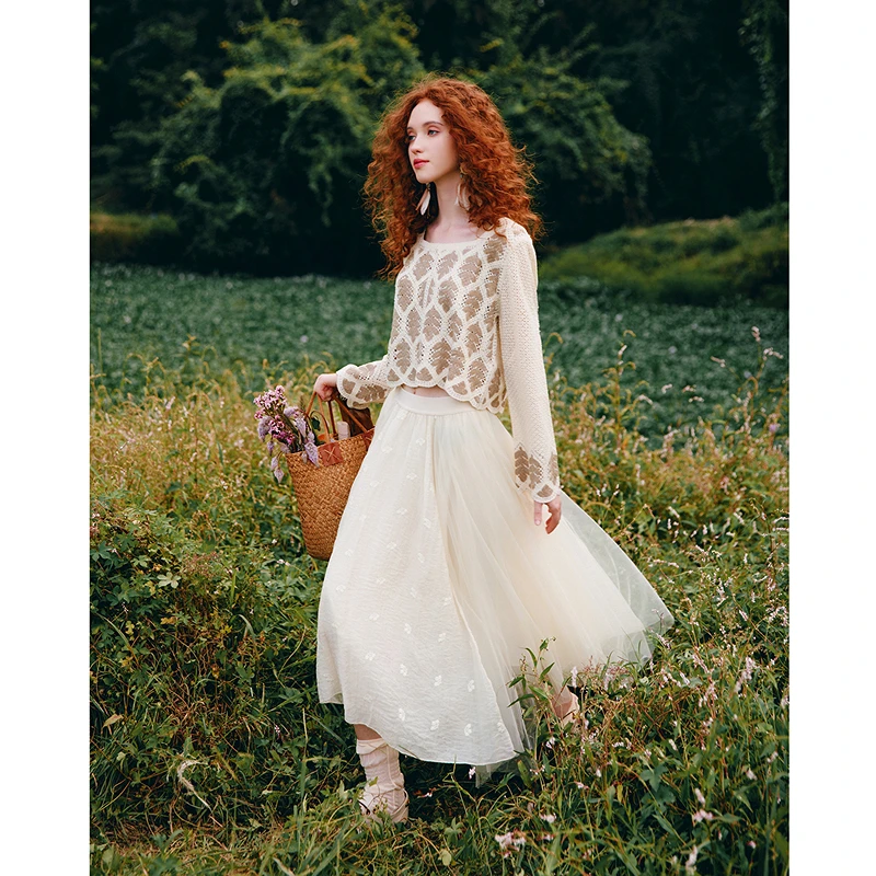 【商场同款】【情调文艺】菀草壹2025春季新款复古半身裙O04110411