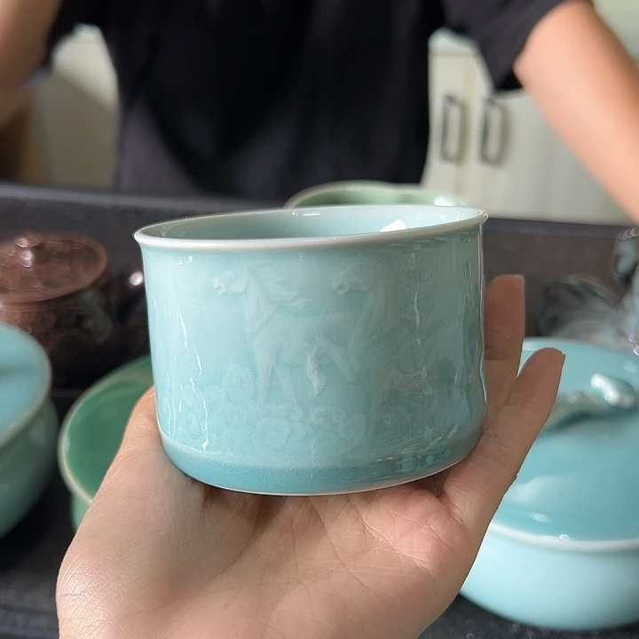 龙泉云间青瓷小米茶器