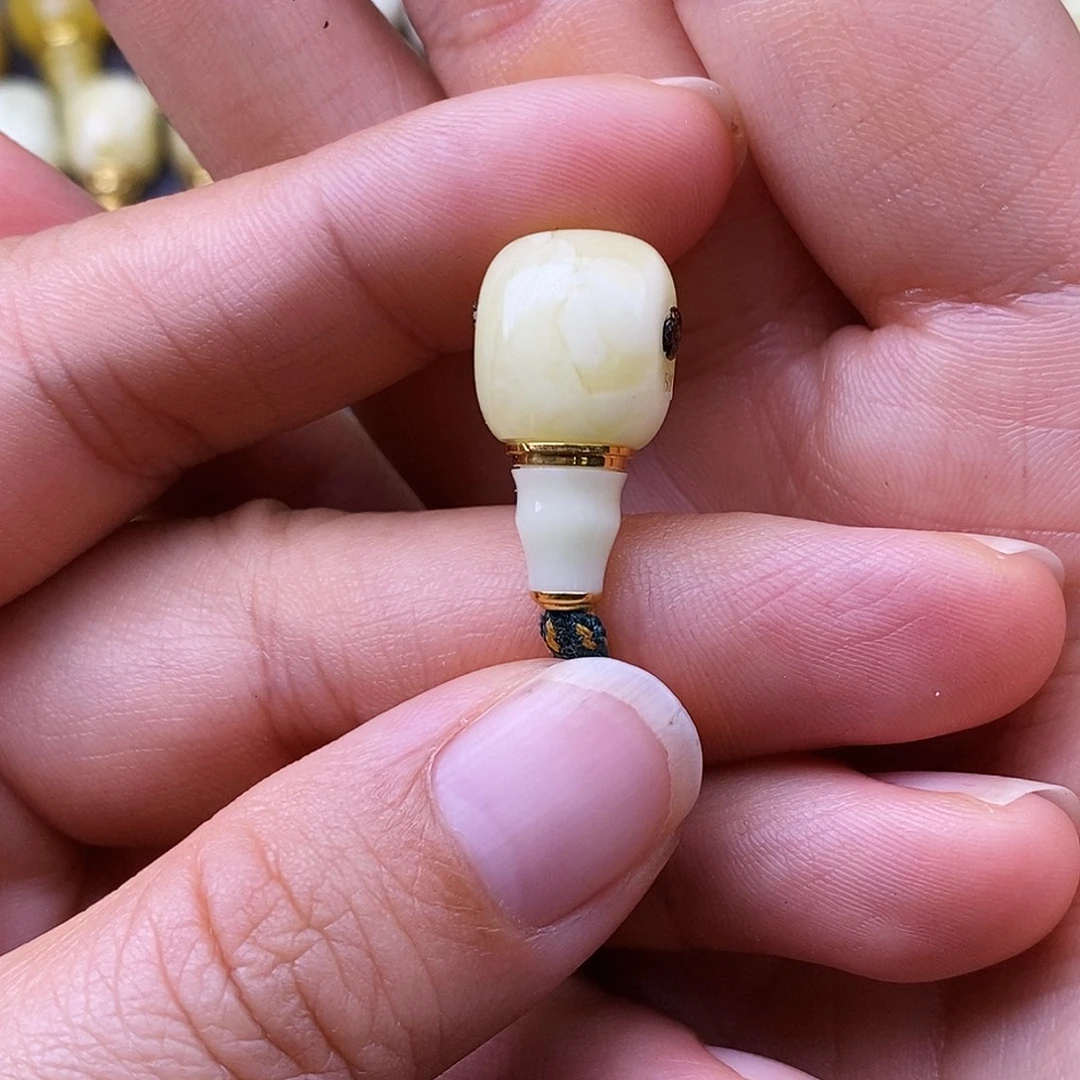 琥珀18K金镶嵌裸石11.5mm 蜜蜡金腰带三通