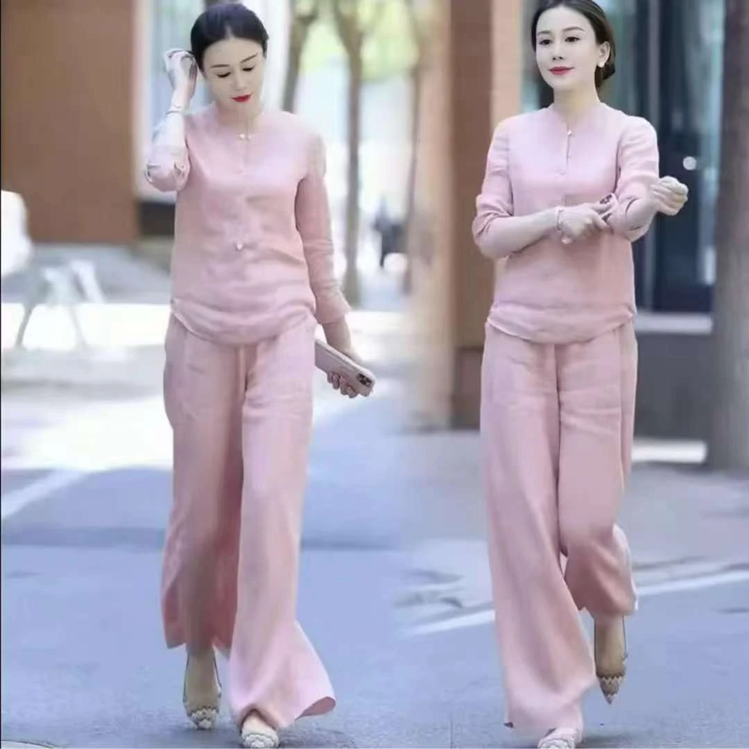 上衣+裤子新中式民族风休闲风时尚套装阔腿裤减龄网红甜辣风气质