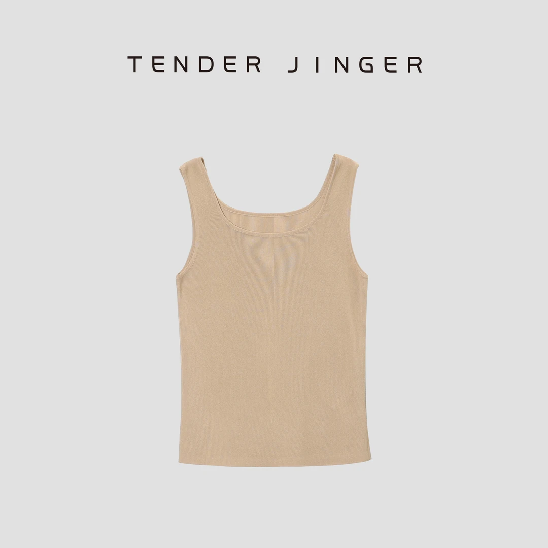 Tender Jinger｜居家户外 U领短款百搭宽肩打底背心 T52SCC80101
