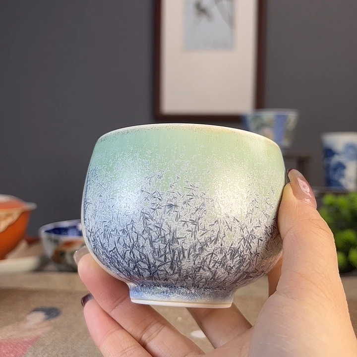 摆件景德柴烧茶杯多人