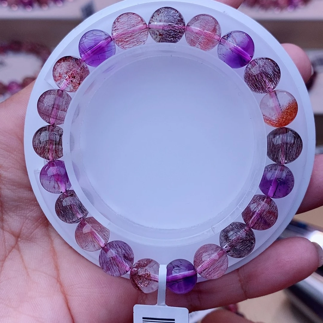 未镶嵌手链水晶黑加侖超七9m