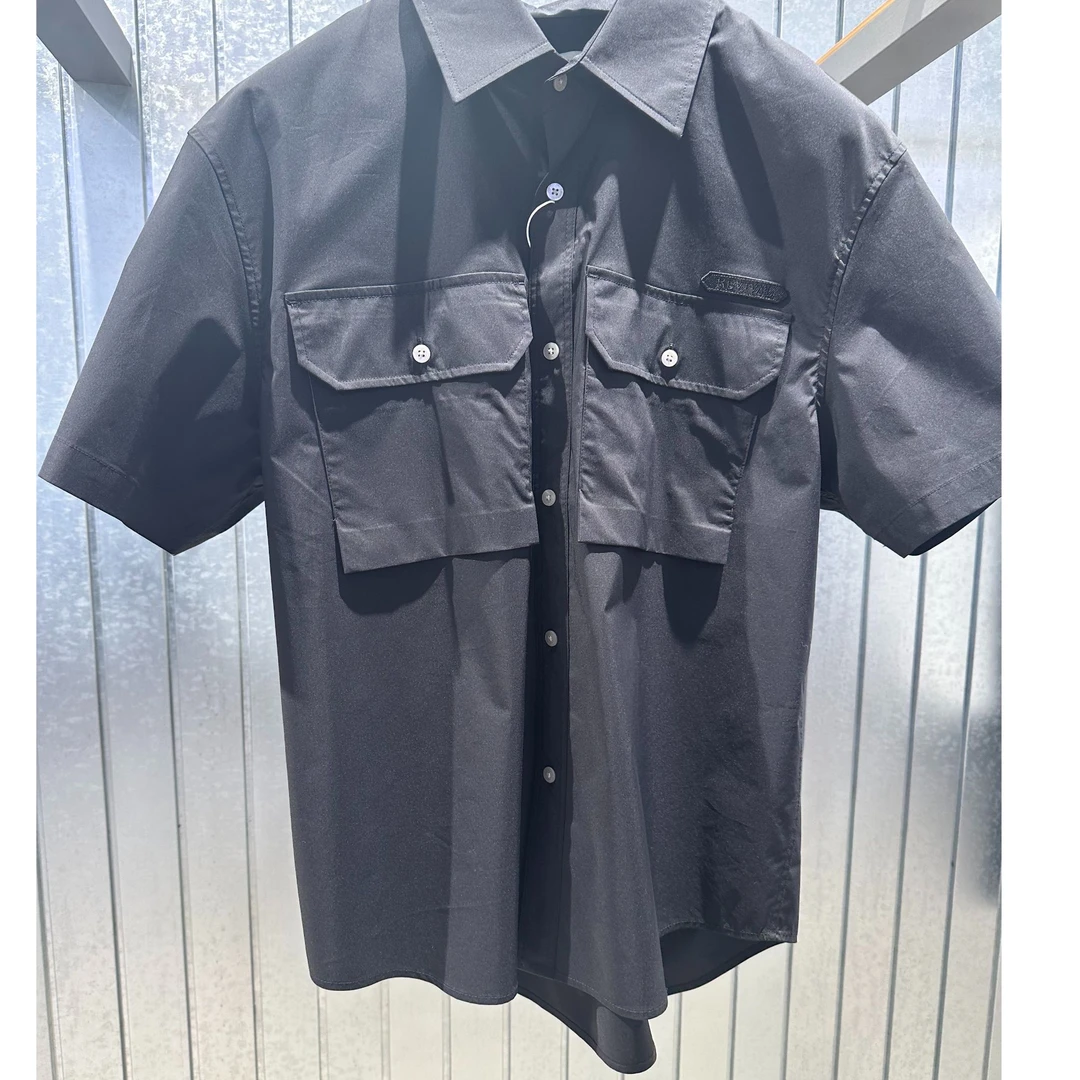 2025夏季新品商场同款男士短袖寸衫黑色时尚