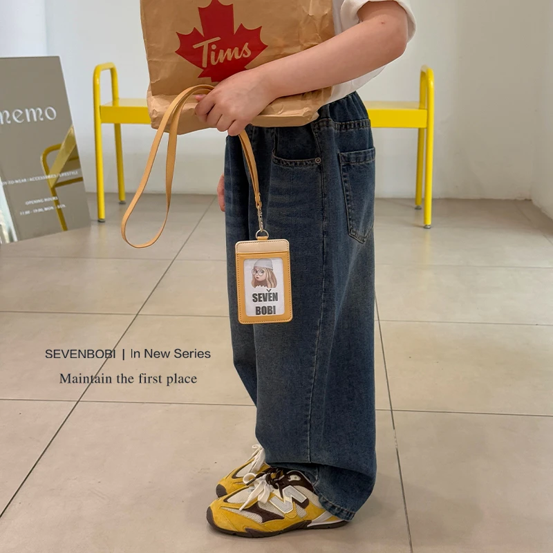 SKD2549女大童韩版休闲牛仔裤夏装新款儿童宽松高腰水洗哈伦裤潮