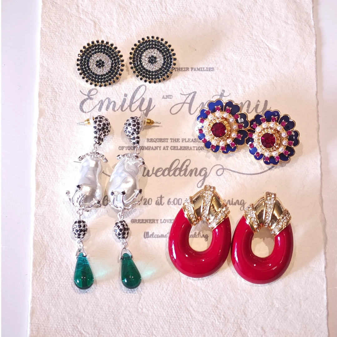 铜合金琉璃耳饰 中古vintage【洪洪推荐】耳饰