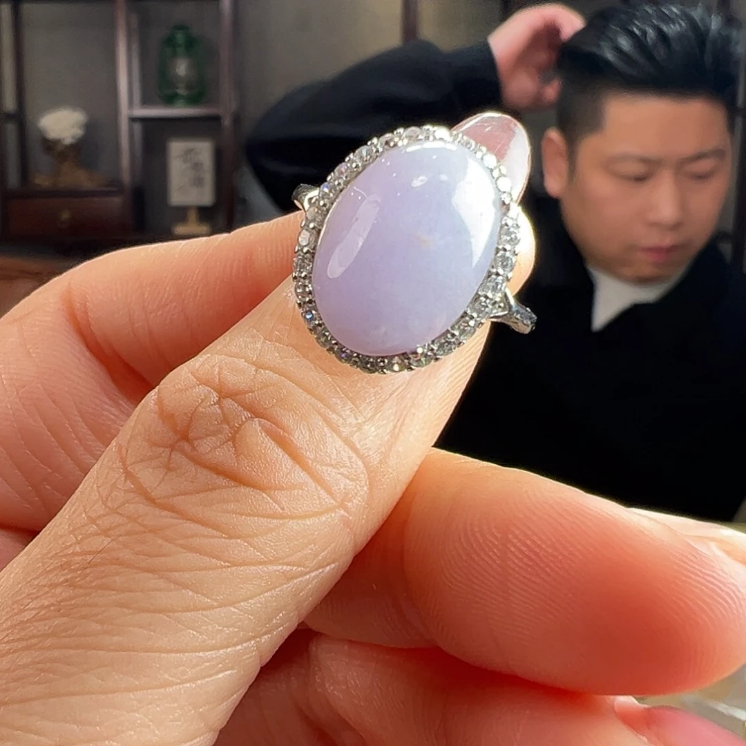 翡翠银S925镶嵌戒指戒指