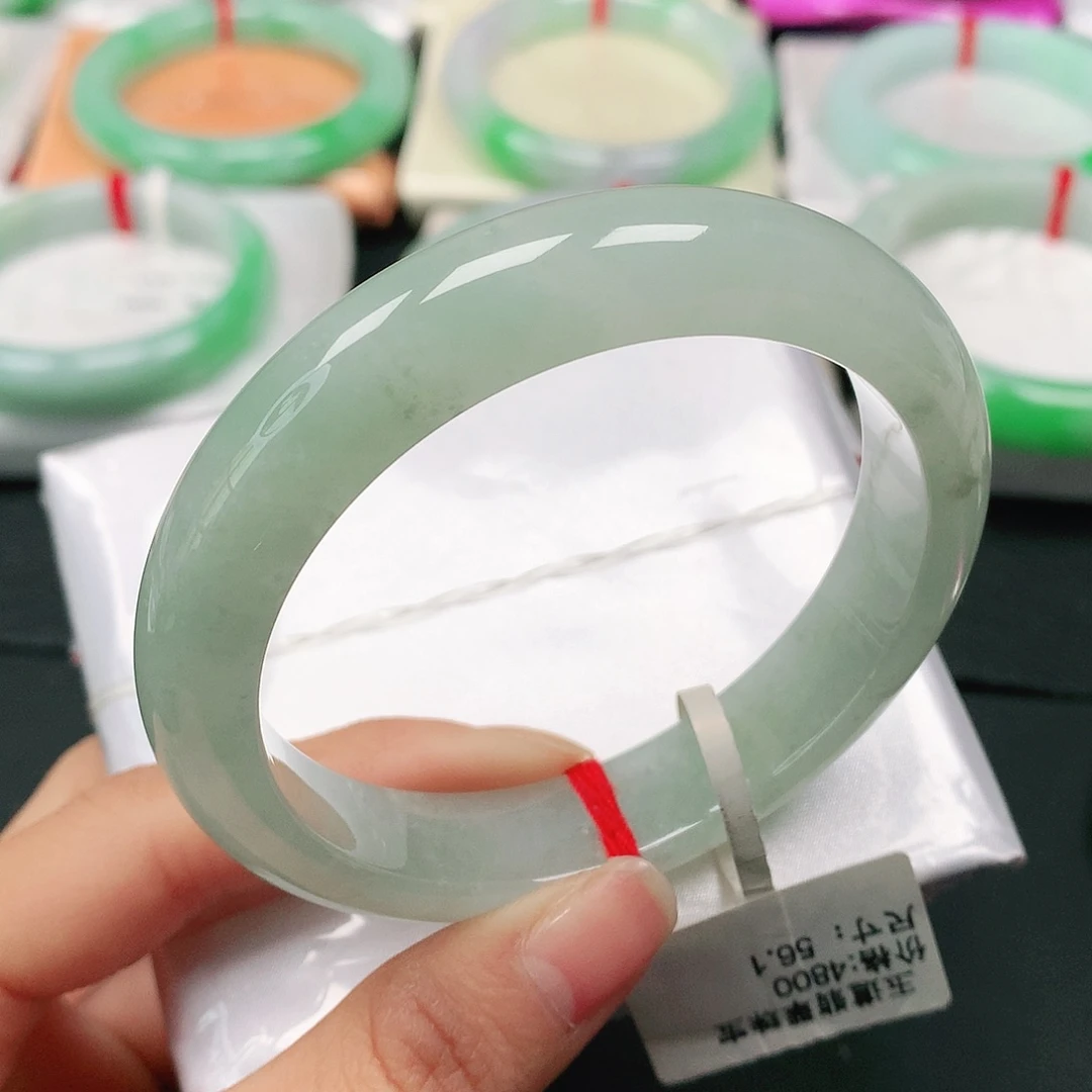 翡翠手镯未镶嵌天然翡翠手镯56