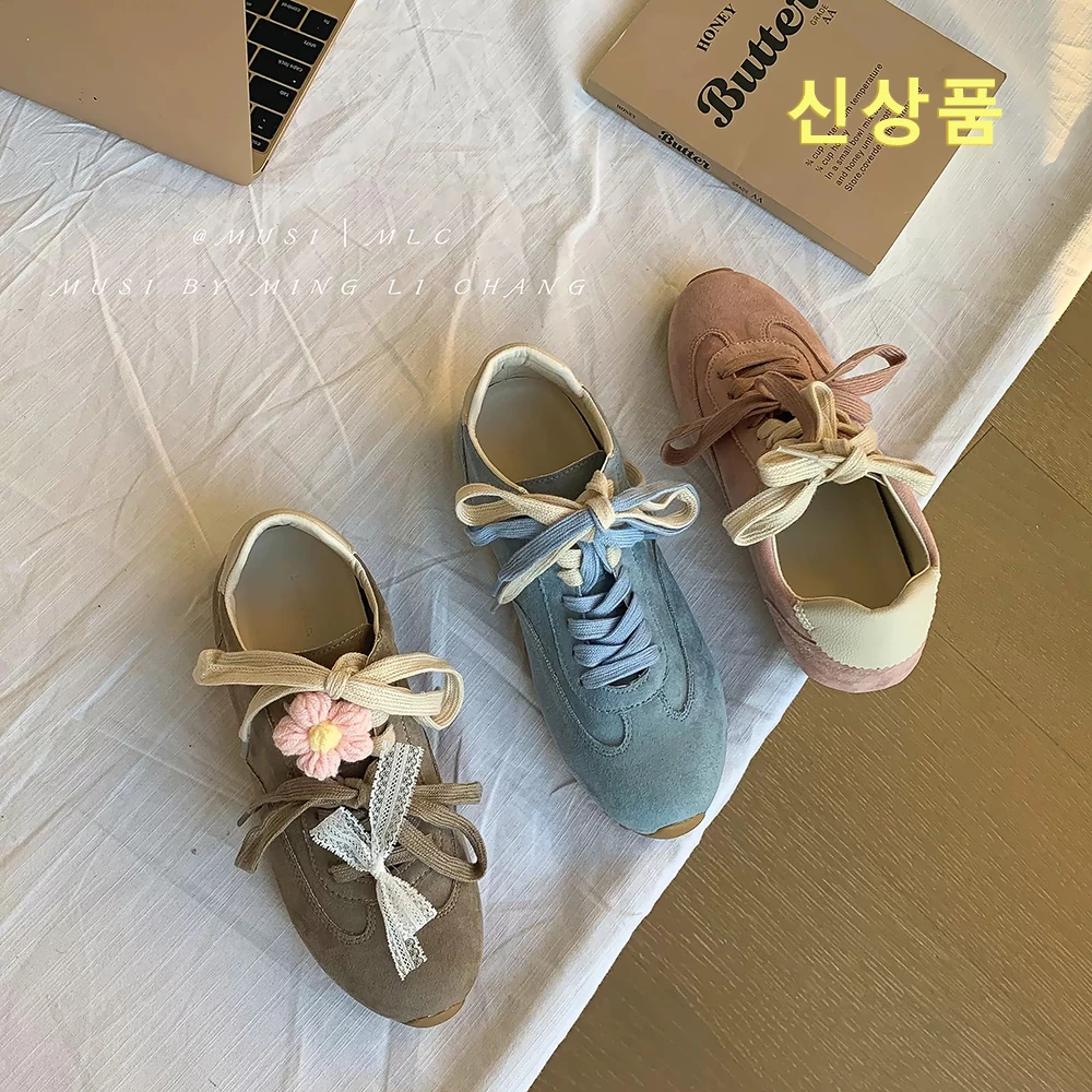 起司黎吧啦신상품・ 韩版仙女穿搭平底德训鞋2025新款复古轻便休闲鞋