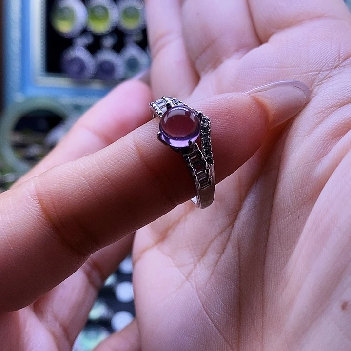戒指银S925镶嵌水晶