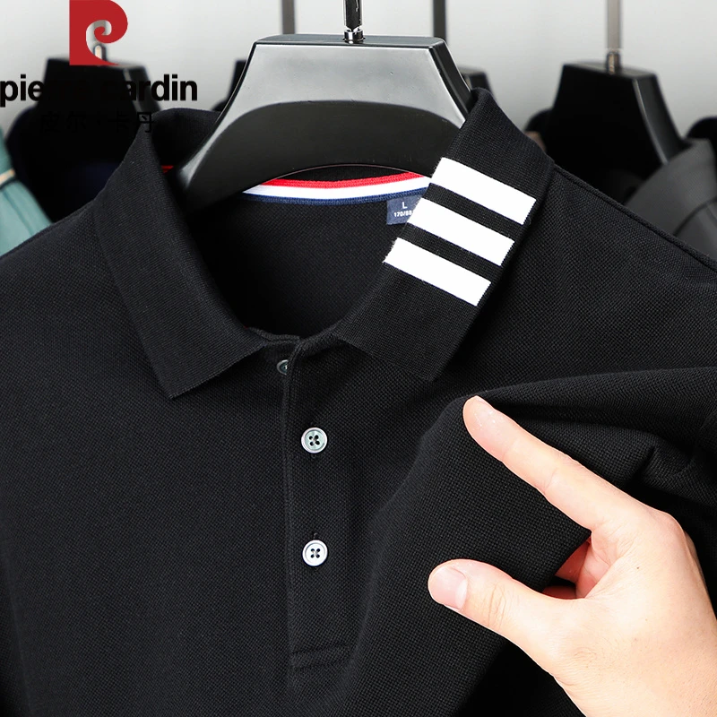 【皮尔卡丹国际大牌】长袖100%纯棉轻奢翻领品质polo衫男商务上衣潮