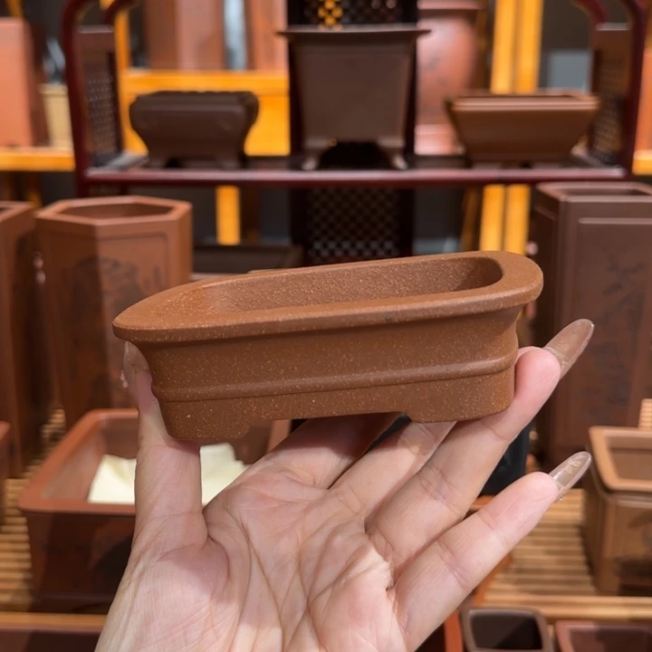 紫砂花盆半手工制作