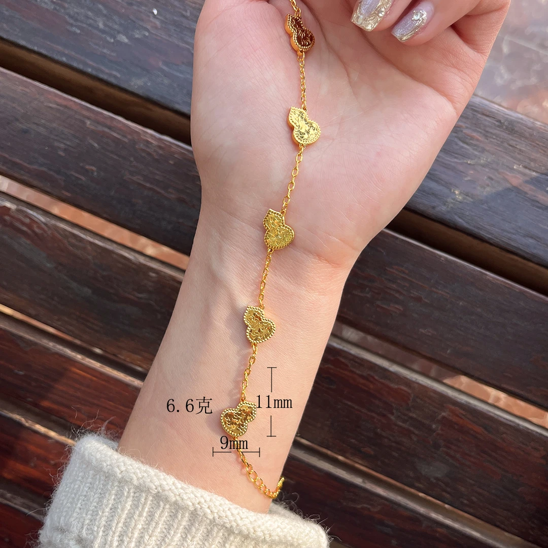 铜合金手链 碎冰冰双面葫芦手链 爆闪碎碎冰手串福禄鱼鳞小众首饰