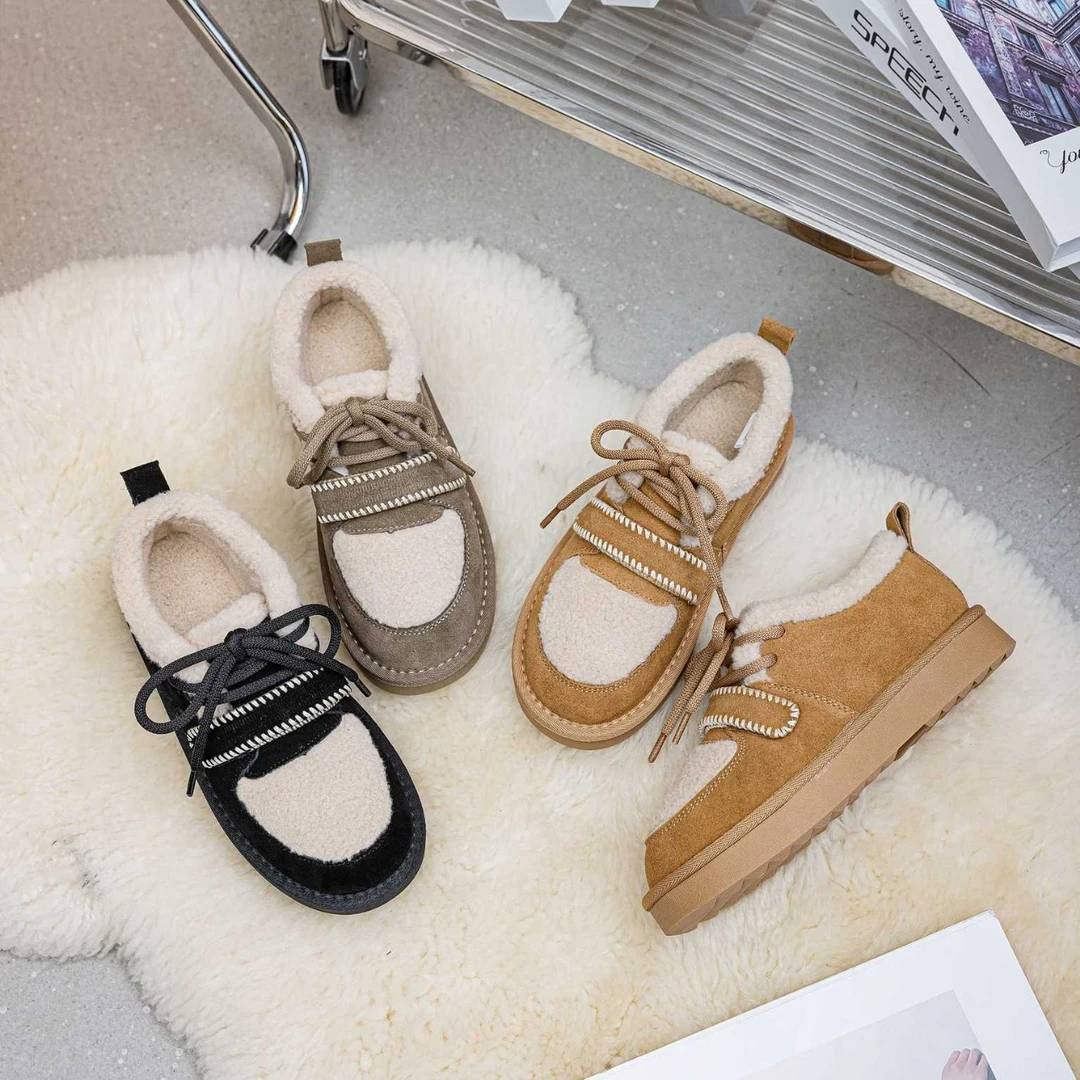 雪地靴女棉鞋2025秋冬新款百搭加绒加厚女棉鞋保暖毛毛鞋厚底短靴