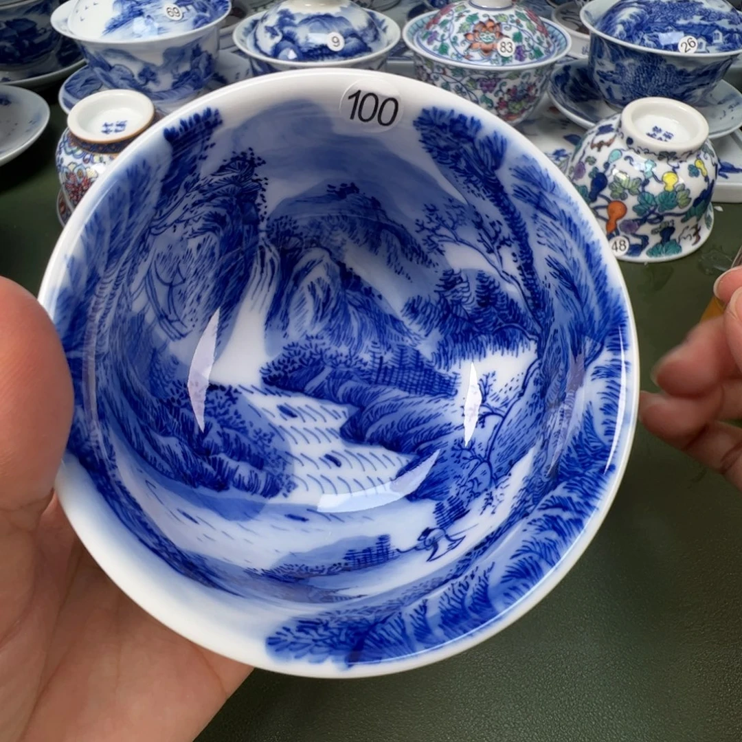 陶瓷景德镇纯手工纯手绘茶具木木100