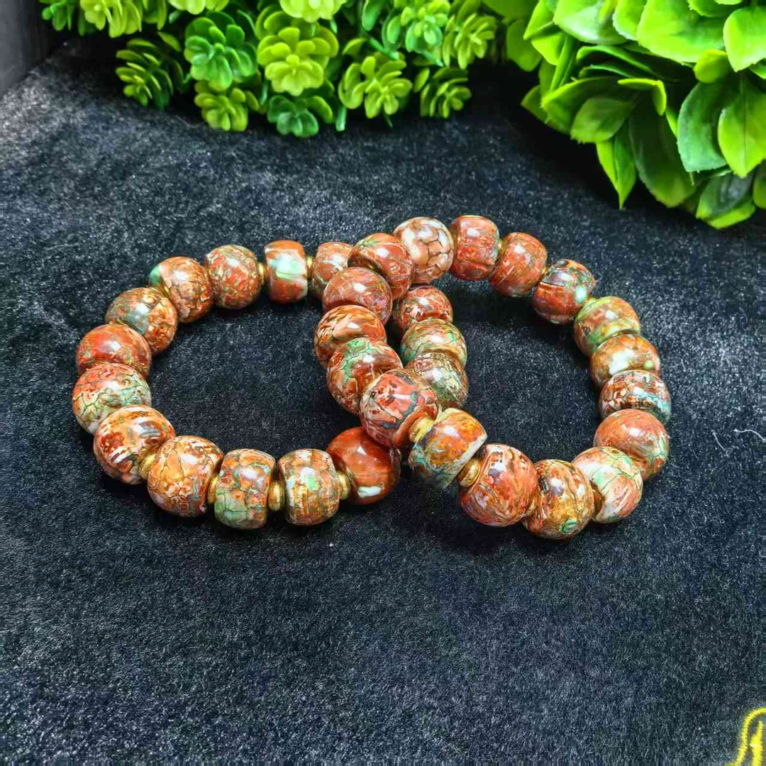 S7712【福嘟嘟珠宝】玄武益母草玛瑙手串-多样性只发一件