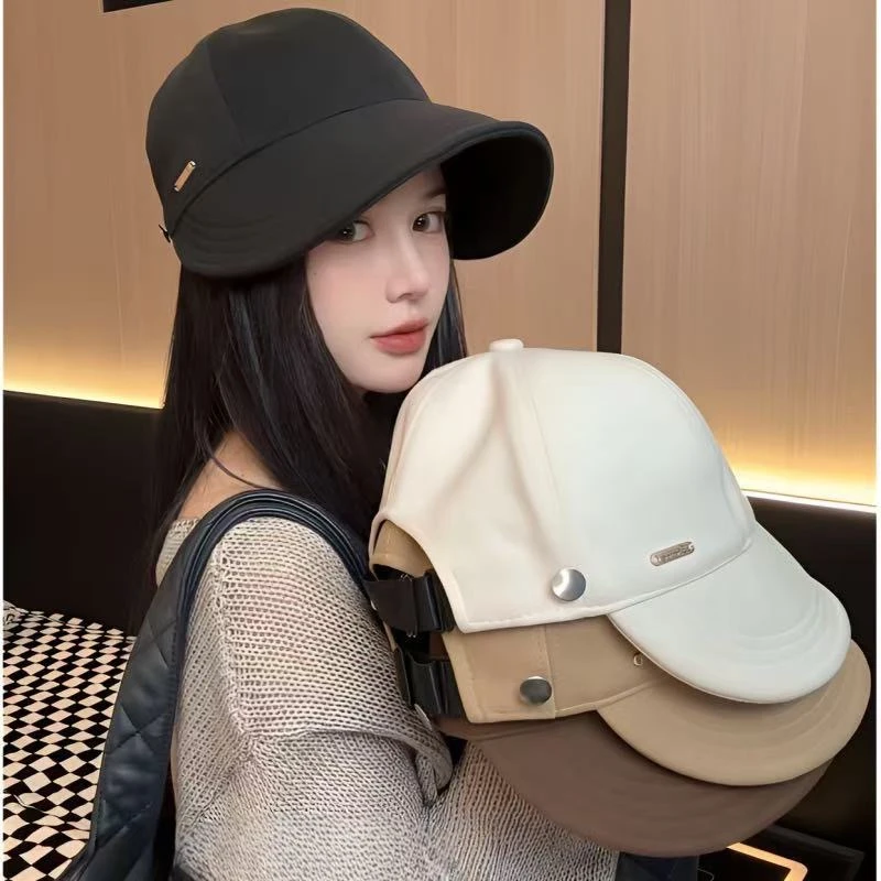 露思同款夏季透气速干防晒渔夫帽网红百搭显脸小可扎马尾女帽时