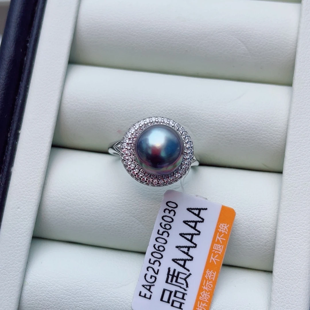 海水珍珠戒指银S925镶嵌w90