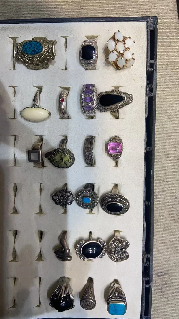 合金仿水晶戒指 非金属付水晶戒指 中古 专拍链接百搭戒指手工