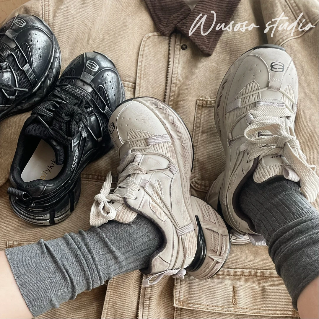 【soso】24new｜巴恩老爹鞋｜甜酷芭蕾舞超轻系带户外风老爹鞋