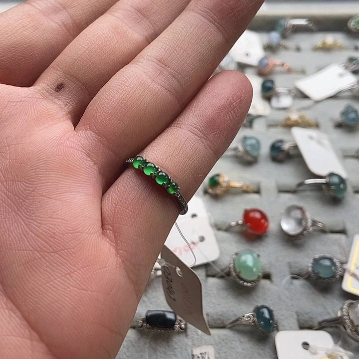 翡翠银S925镶嵌戒指