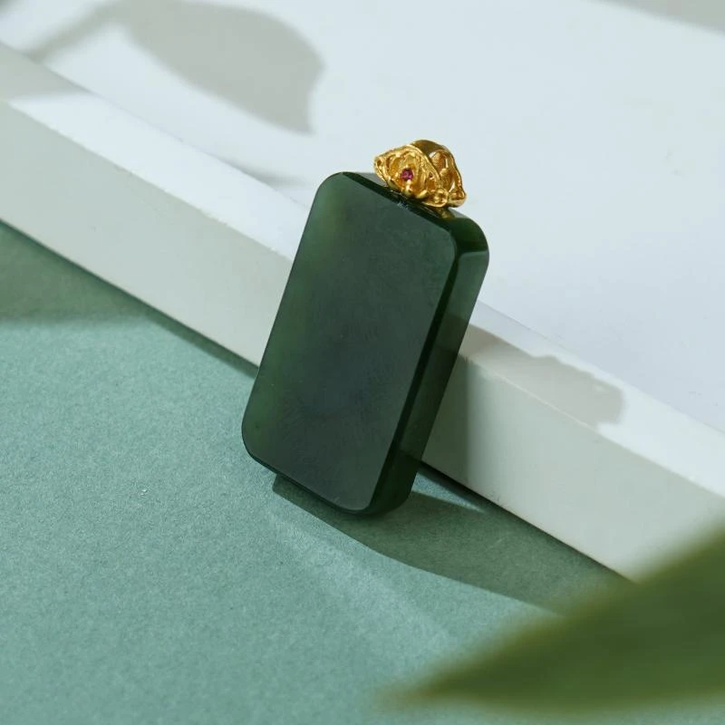 【香掌柜】和田玉碧玉无事牌吊坠（发一件）