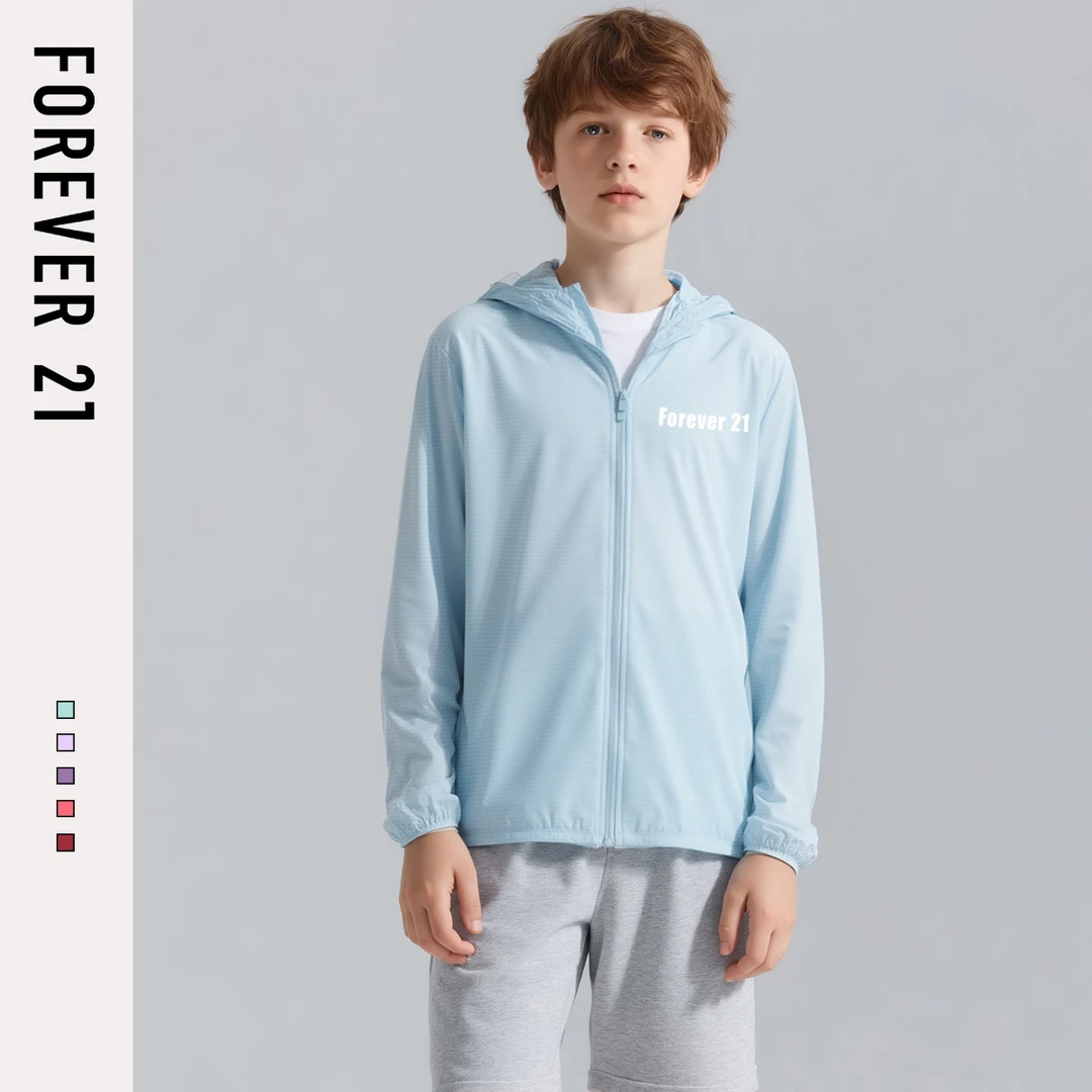 Forever 21童装儿童防晒衣男孩6-12岁时尚防紫外线男童外套夏季薄
