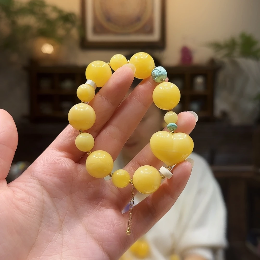 蜜蜡未镶嵌手串设计款