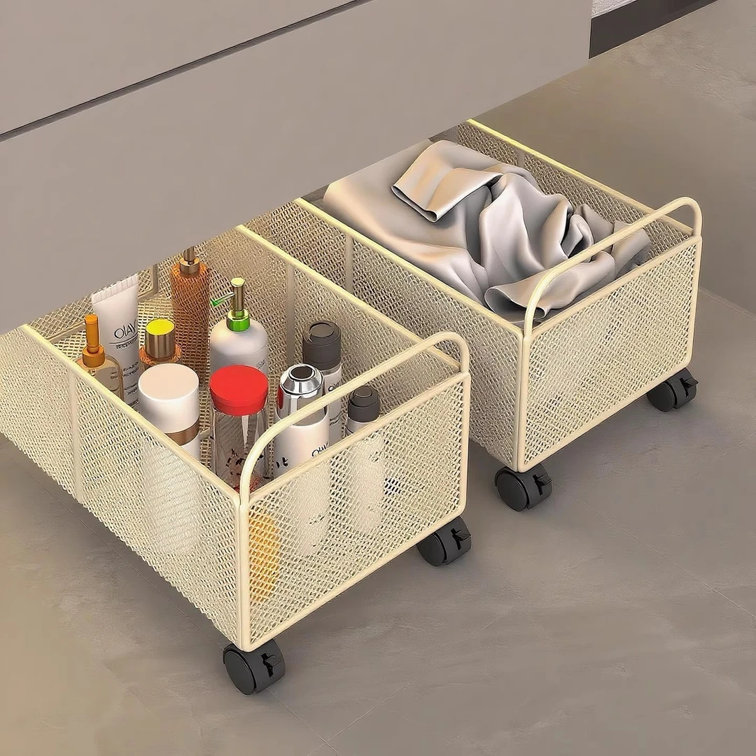 可移动脏衣篮家用浴室柜下小推车置物架洗衣篮子洗手台袜子收纳架