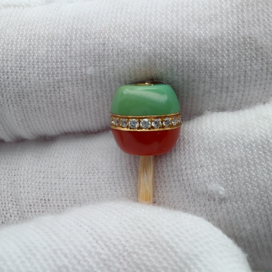 绿松石18K金镶嵌珠宝奇石